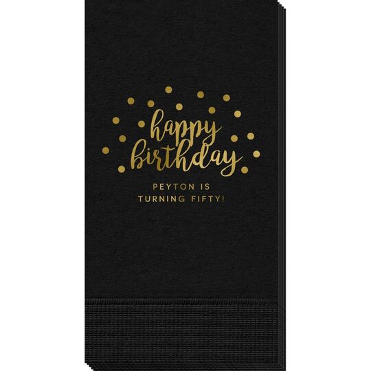 Confetti Dots Happy Birthday Guest Towels